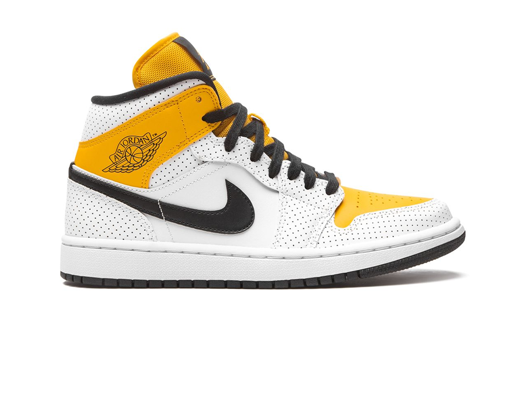 Nike Air Jordan 1 Mid Perforated - White University Gold-Air Jordan-pikastore.cz