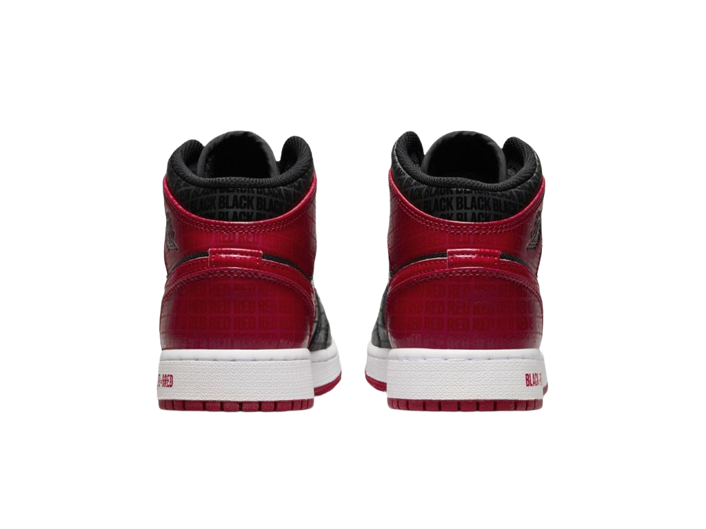 Nike Air Jordan 1 Mid SS GS Black + Red = Bred-Air Jordan-pikastore.cz