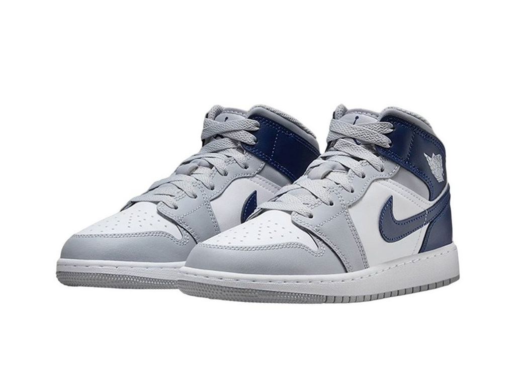 Nike Air Jordan 1 Mid Wolf Grey Midnight Navy-Air Jordan-pikastore.cz