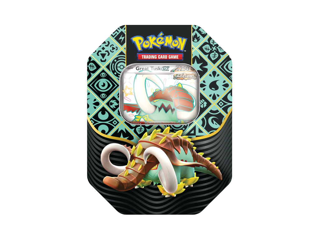 Pokemon Paldean Fates: Great Tusk ex Tin-Pokemon-pikastore.cz