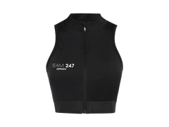 Represent 247 Zip Front Performance Crop Black