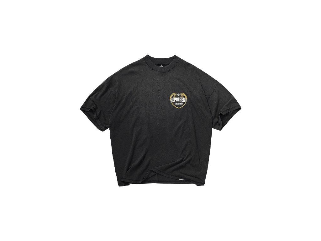 Represent Angel Border T-Shirt Stained Black-Represent-pikastore.cz
