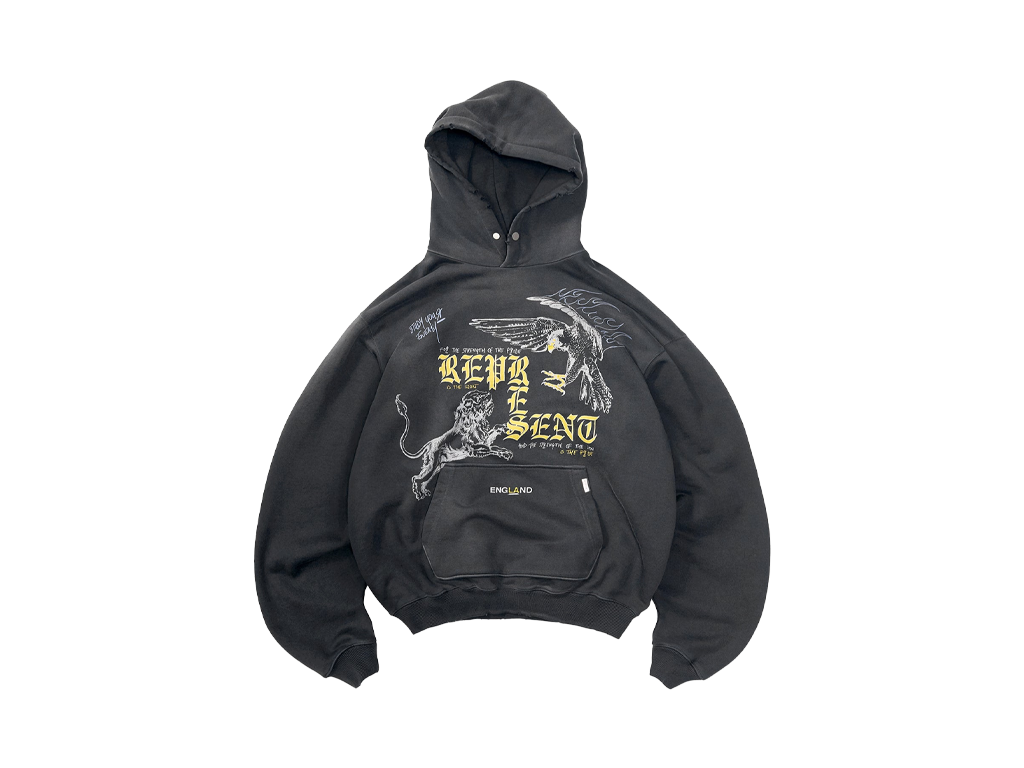 Represent Enemy Hoodie Washed Black-Represent-pikastore.cz