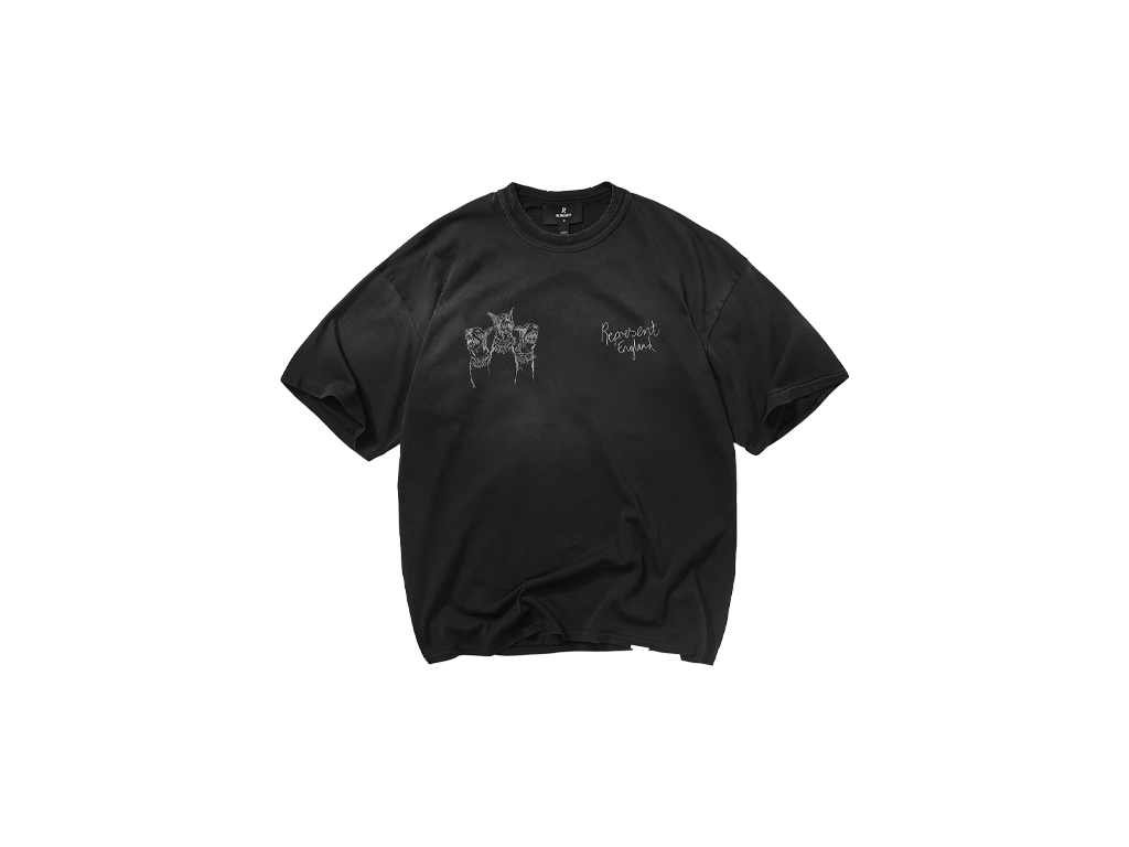 Represent Hand Drawn Thoroughbred T-Shirt Aged Black-Represent-pikastore.cz