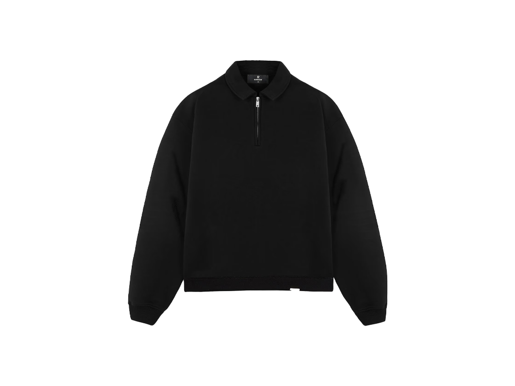 Represent Initial Boxy Quarter Zip Jet Black-Represent-pikastore.cz