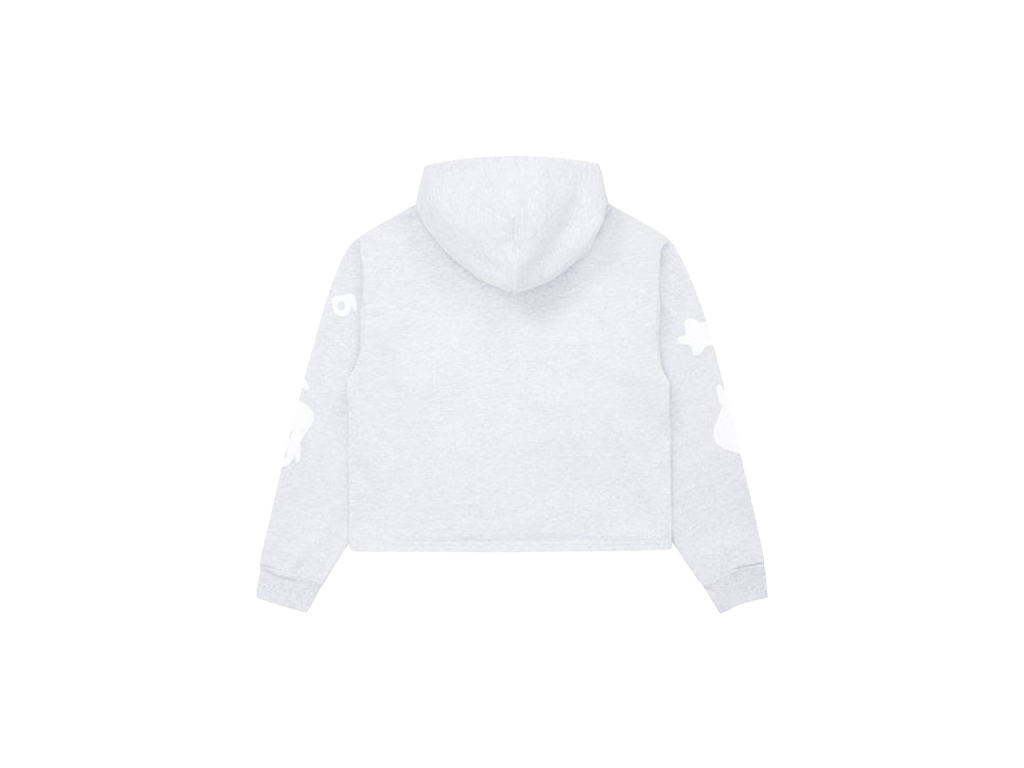 Sp5der Cropped Beluga Hoodie Heather Grey
