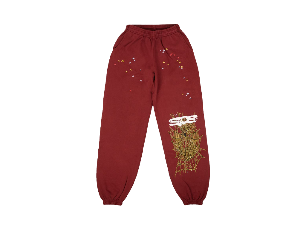 Sp5der Sweatpants Maroon