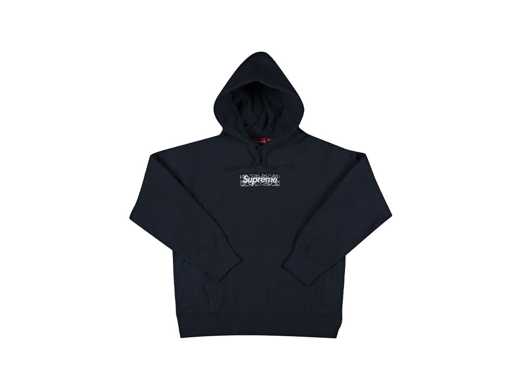 Supreme Bandana Box Logo Hooded Sweatshirt Navy-Supreme-pikastore.cz
