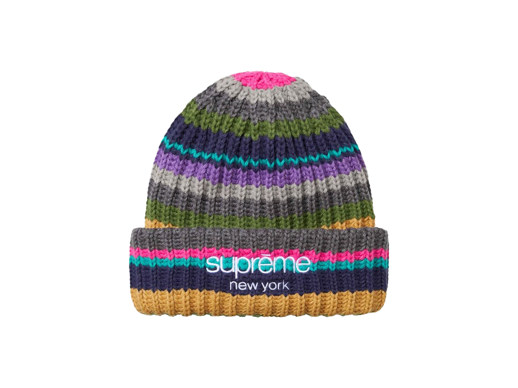 Supreme Classic Logo Chunky Ribbed Beanie (FW26) Multicolor-Supreme-pikastore.cz
