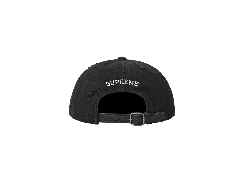 Supreme Distressed Script 6-Panel Black-Supreme-pikastore.cz