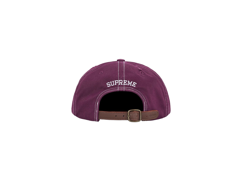 Supreme Distressed Script 6-Panel Dark Purple-Supreme-pikastore.cz