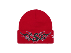 Supreme New Era Tribal S Logo Beanie Red