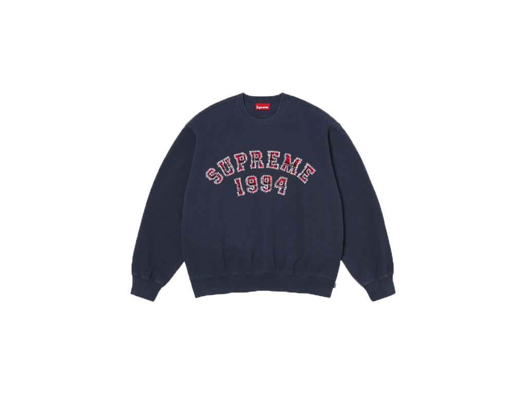 Supreme Plaid Arc Crewneck Navy-Supreme-pikastore.cz