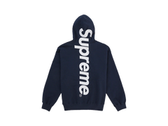 Supreme Satin Applique Hooded Sweatshirt (SS26) Washed Navy