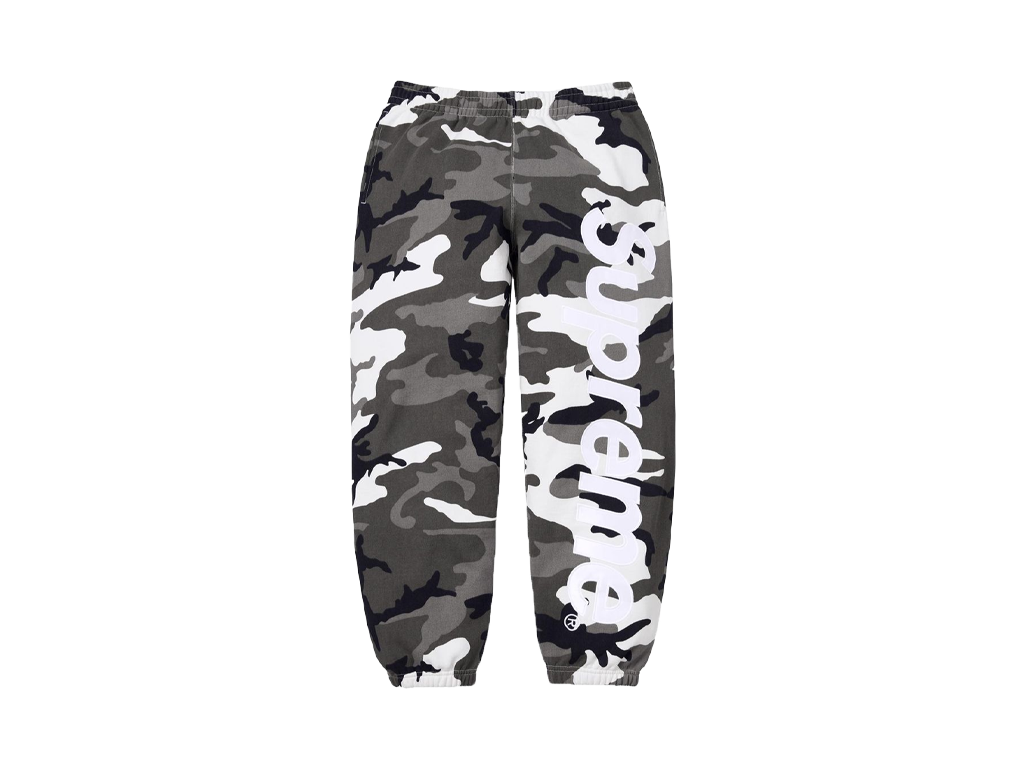 Supreme Satin Applique Sweatpant Snow Camo-Supreme-pikastore.cz