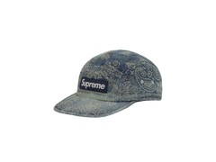 Supreme Bandana Jacquard Denim Camp Cap Blue
