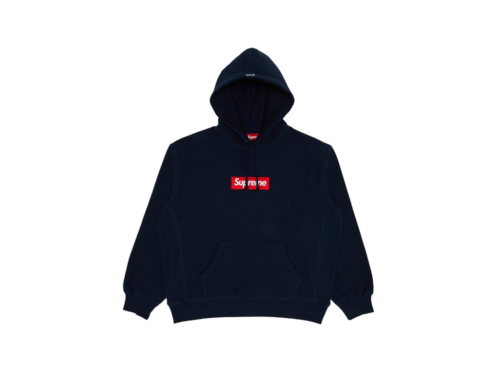 Supreme Box Logo Hooded Sweatshirt Navy-Supreme-pikastore.cz