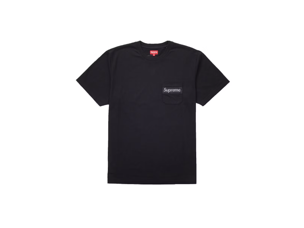 Supreme Mesh Stripe Pocket Tee Black-Supreme-pikastore.cz