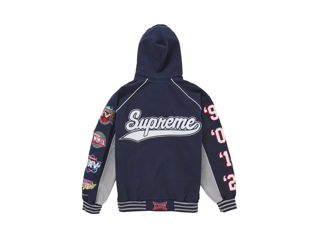 Supreme Playoffs Zip Up Hooded Sweatshirt Navy-Supreme-pikastore.cz