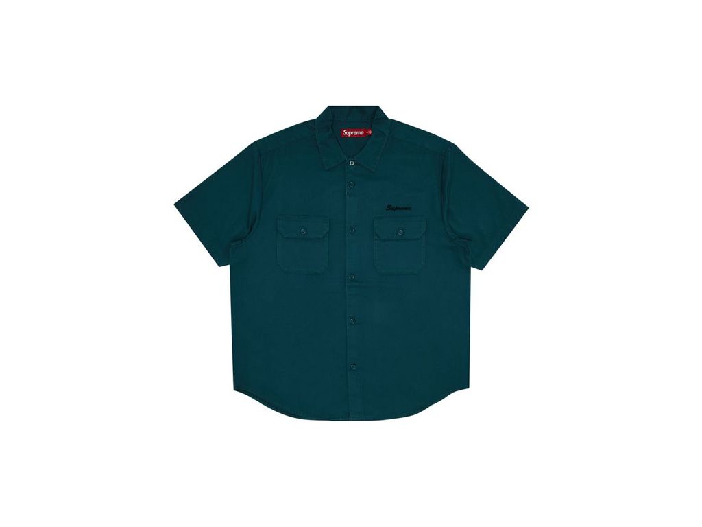 Supreme Rhinestone Pin Up S/S Work Shirt Green-Supreme-pikastore.cz