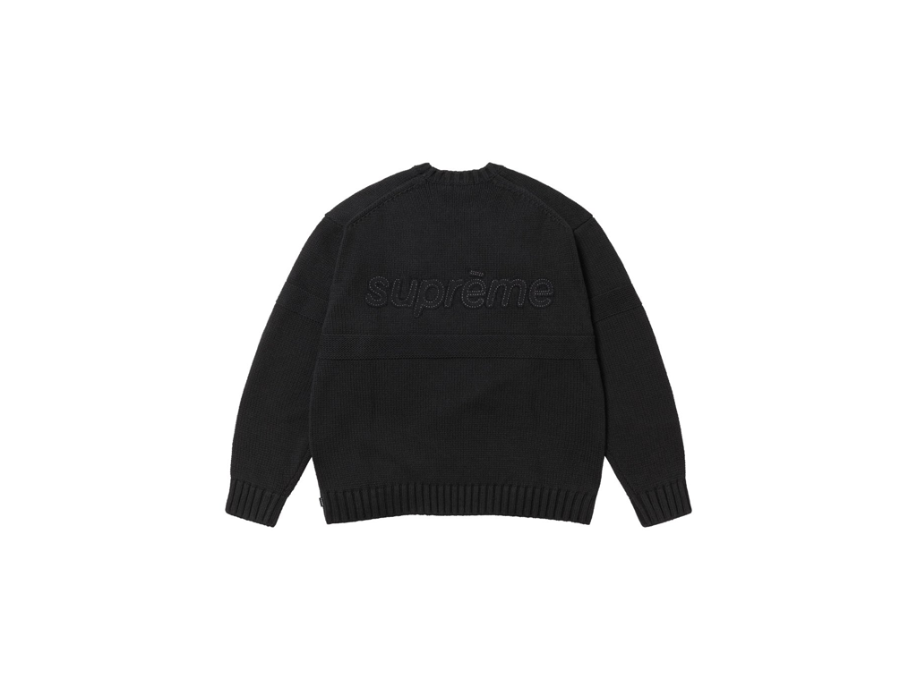 Supreme Tonal Applique Sweater Black-Supreme-pikastore.cz