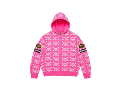 Supreme®/Vanson Leathers® Skull Zip Up Hooded Sweater Pink