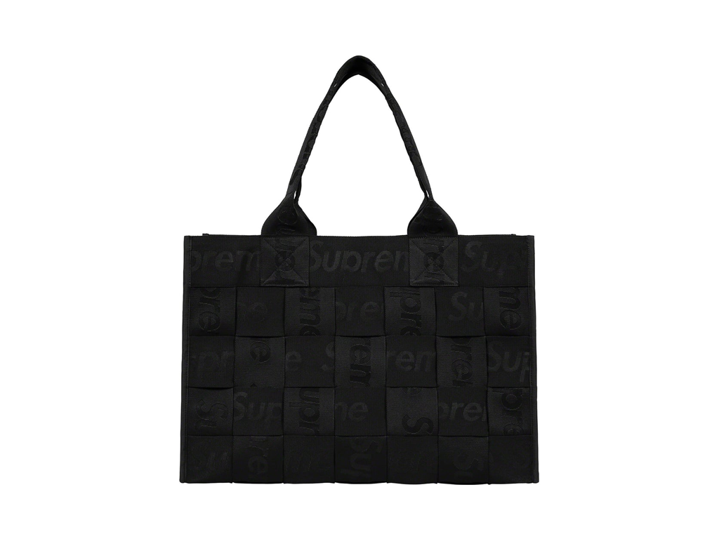 Supreme Woven Large Tote Bag S23 Black-Supreme-pikastore.cz
