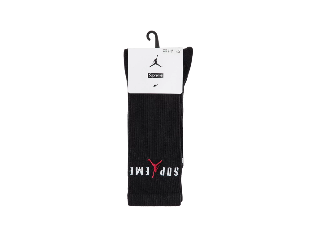 Supreme x Jordan Crew Socks (2 Pack) Black-Supreme-pikastore.cz