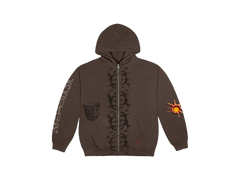 Travis Scott Reverse Dog Zip Up Hoodie Brown