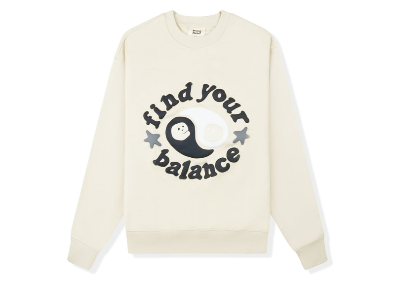 Broken Planet Find Your Balance Bone White Crewneck-Broken Planet-pikastore.cz