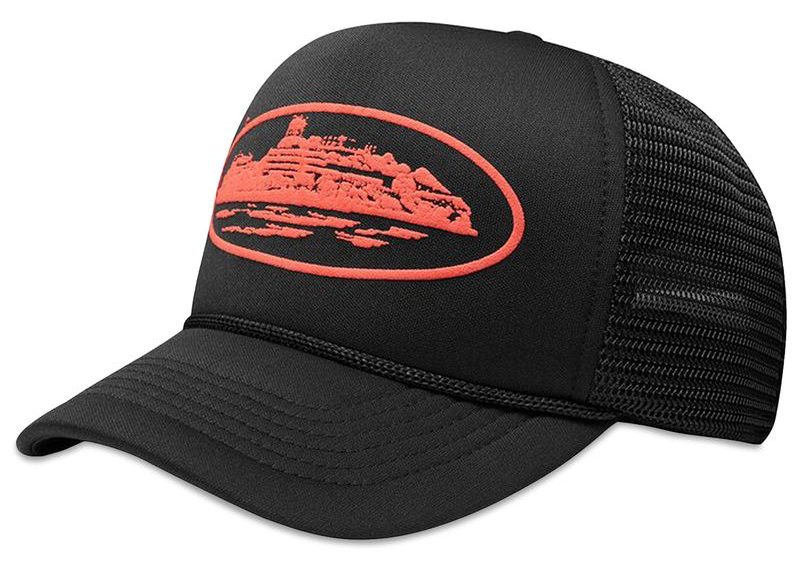 Corteiz Alcatraz Trucker Hat Black/Red-Corteiz-pikastore.cz