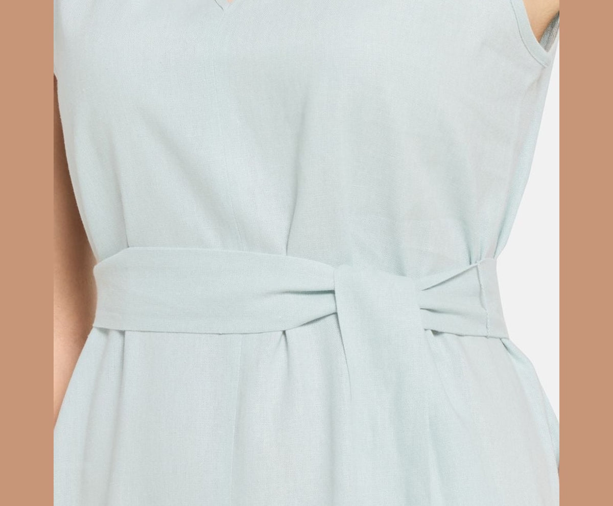 Calvin Klein Linen-blend dress Light Blue – tøj – foto 3 af 5