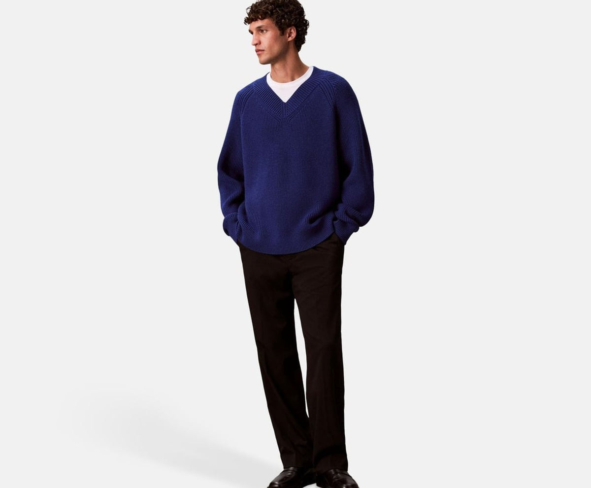 Calvin Klein Wool-blend pullover Blue – pulóver – fotó 5/5