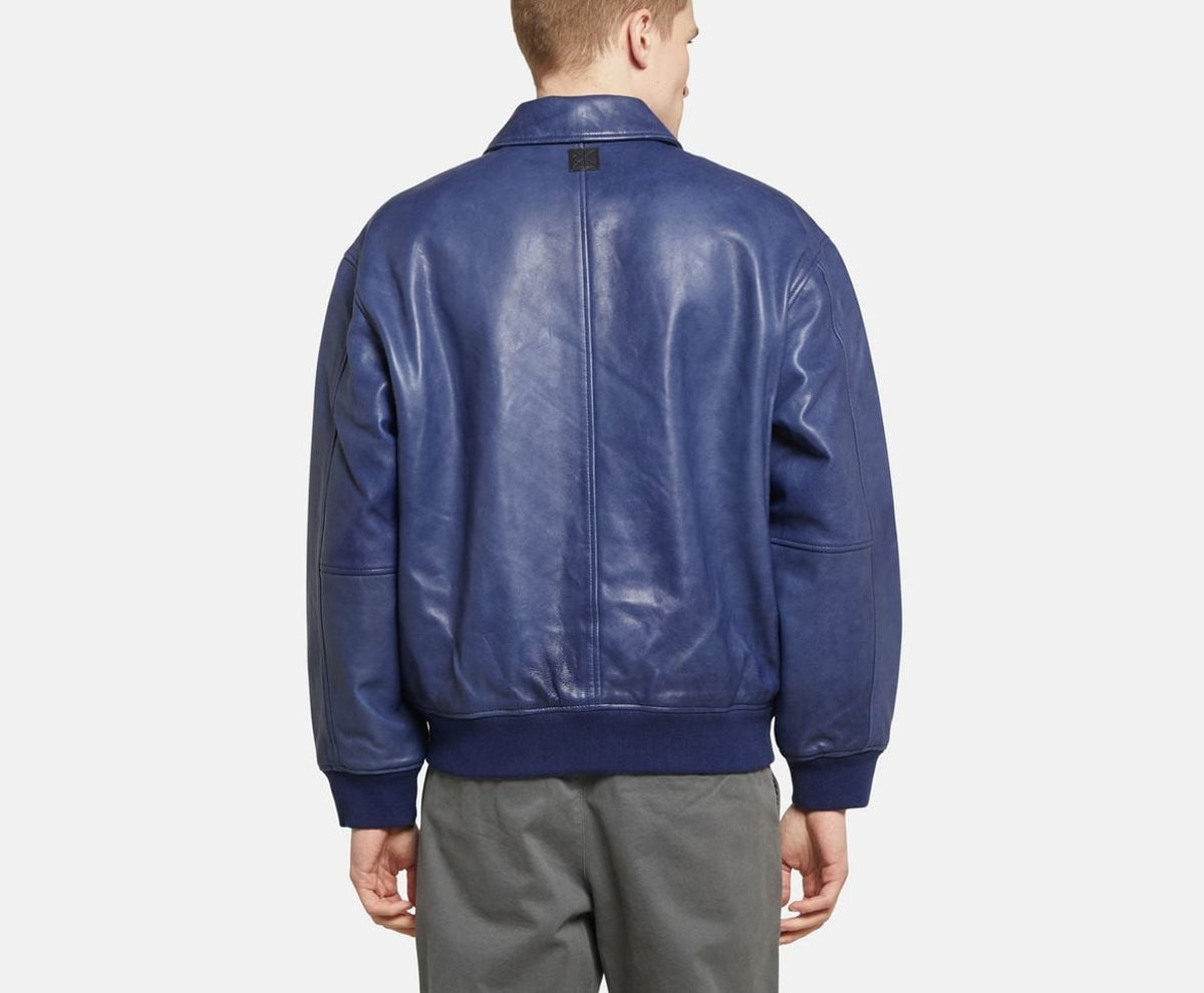 Calvin Klein Leather blouson Blue – oblečení – fotka 4 z 6
