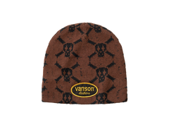 Supreme x Vanson Leathers Skull Beanie Brown