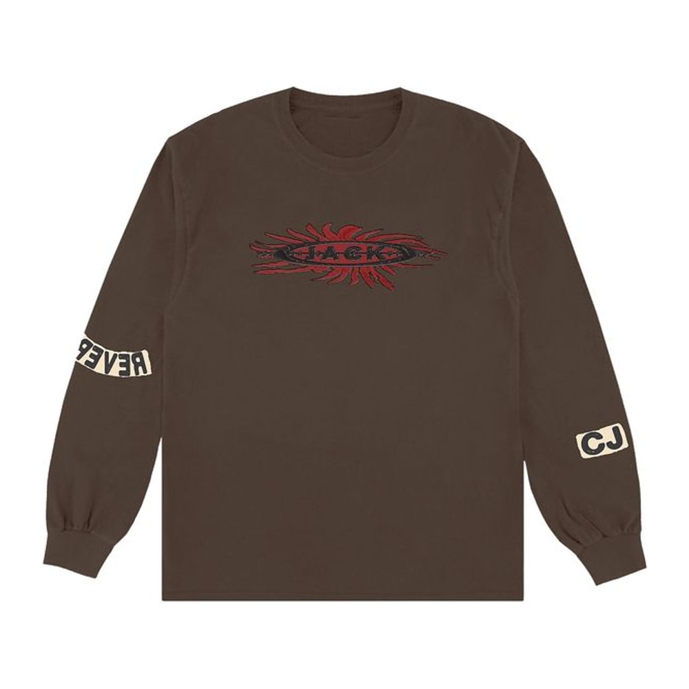 Travis Scott Reverse Jack Long Sleeve T-shirt Brown – tričko – fotka 2 z 2
