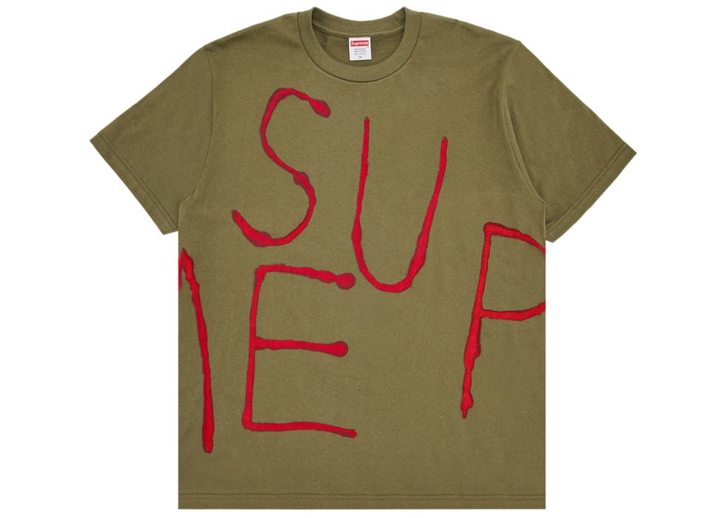 Supreme Painted Tee (SS25) Olive-Supreme-pikastore.cz