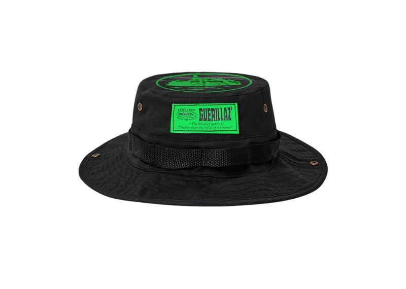 Corteiz Guerillaz Bucket Hat Black/Green-Corteiz-pikastore.cz
