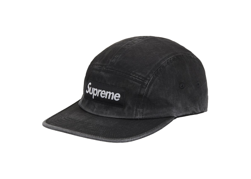 Supreme Washed Chino Twill Camp Cap (SS25) Black-Supreme-pikastore.cz