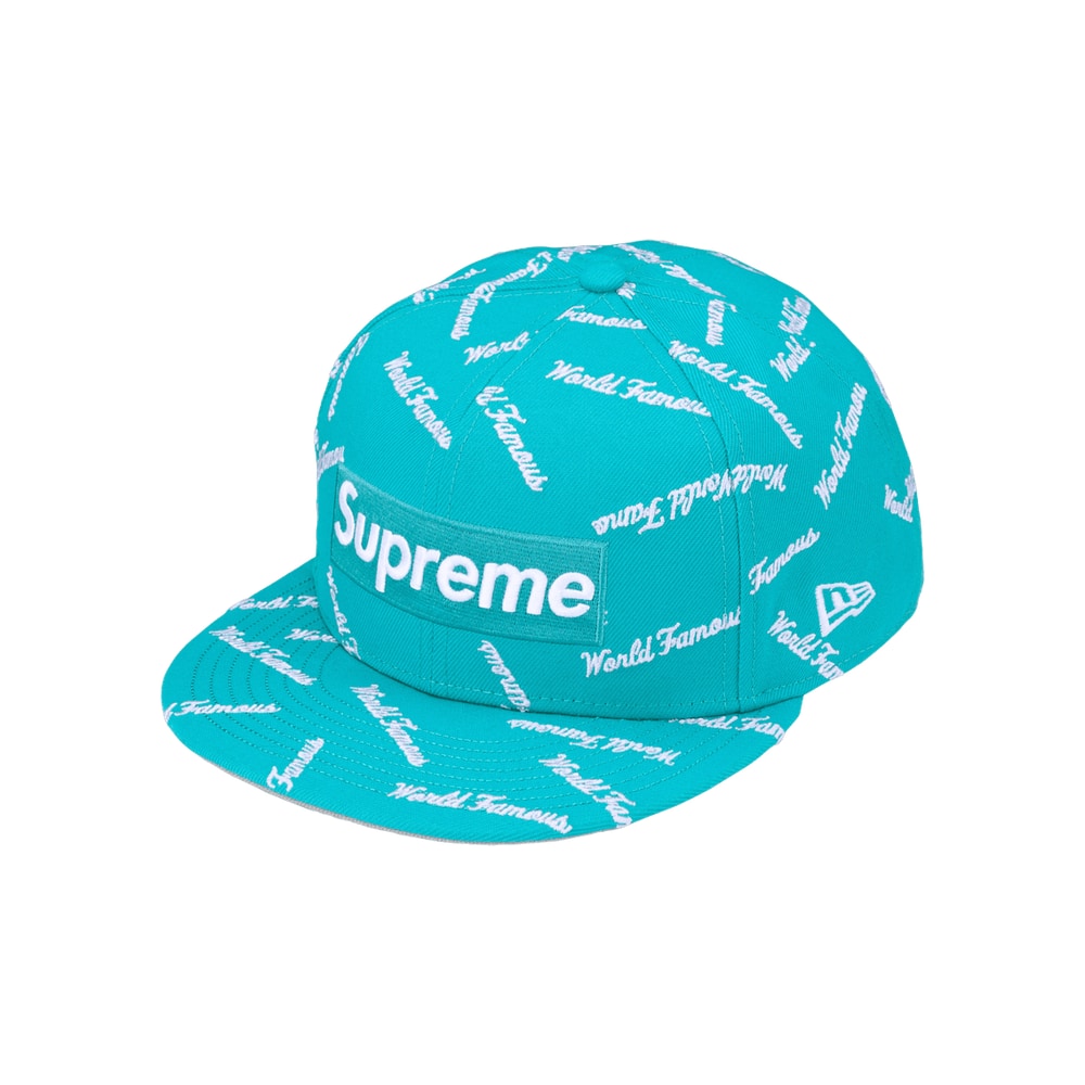Supreme World Famous Box Logo New Era Teal – oblečení