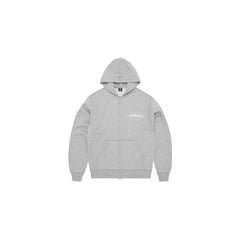 Corteiz Island Puff Print Zip Hoodie Heather Grey