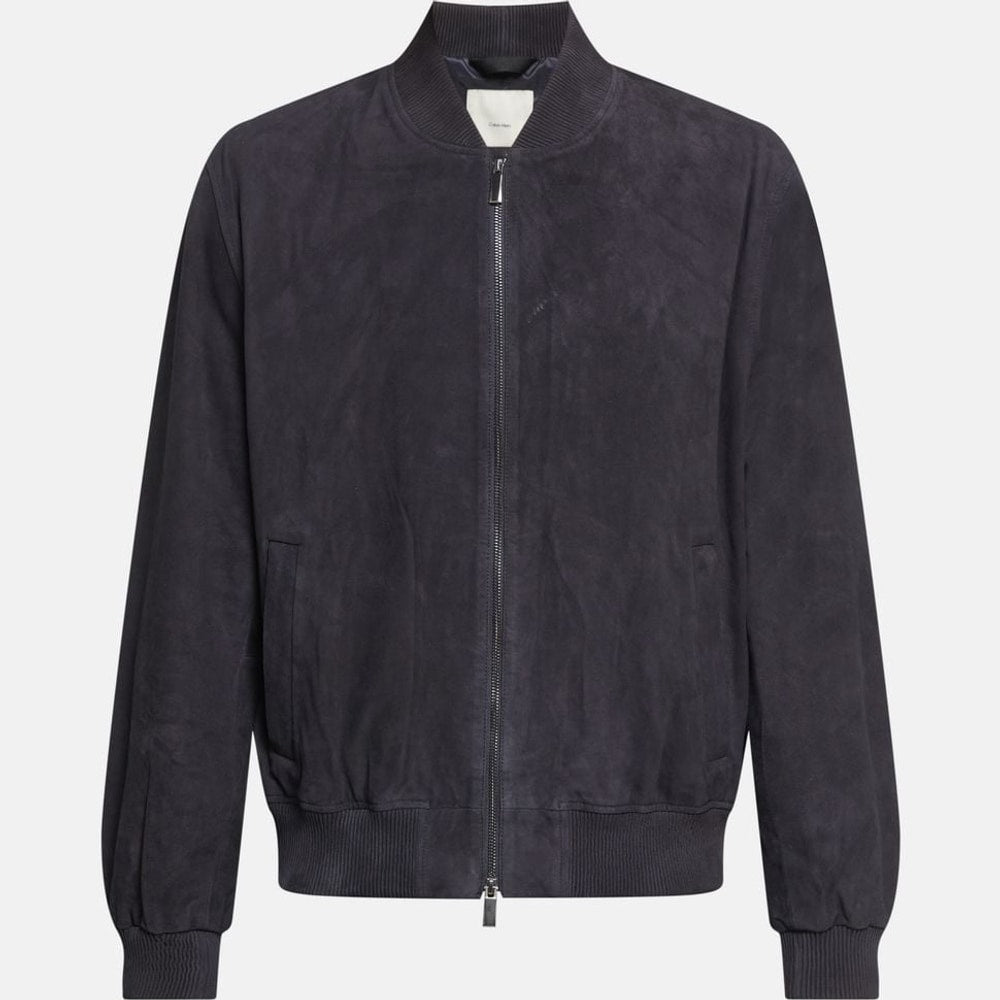 Calvin Klein Leather blouson Blue – îmbrăcăminte, albastru