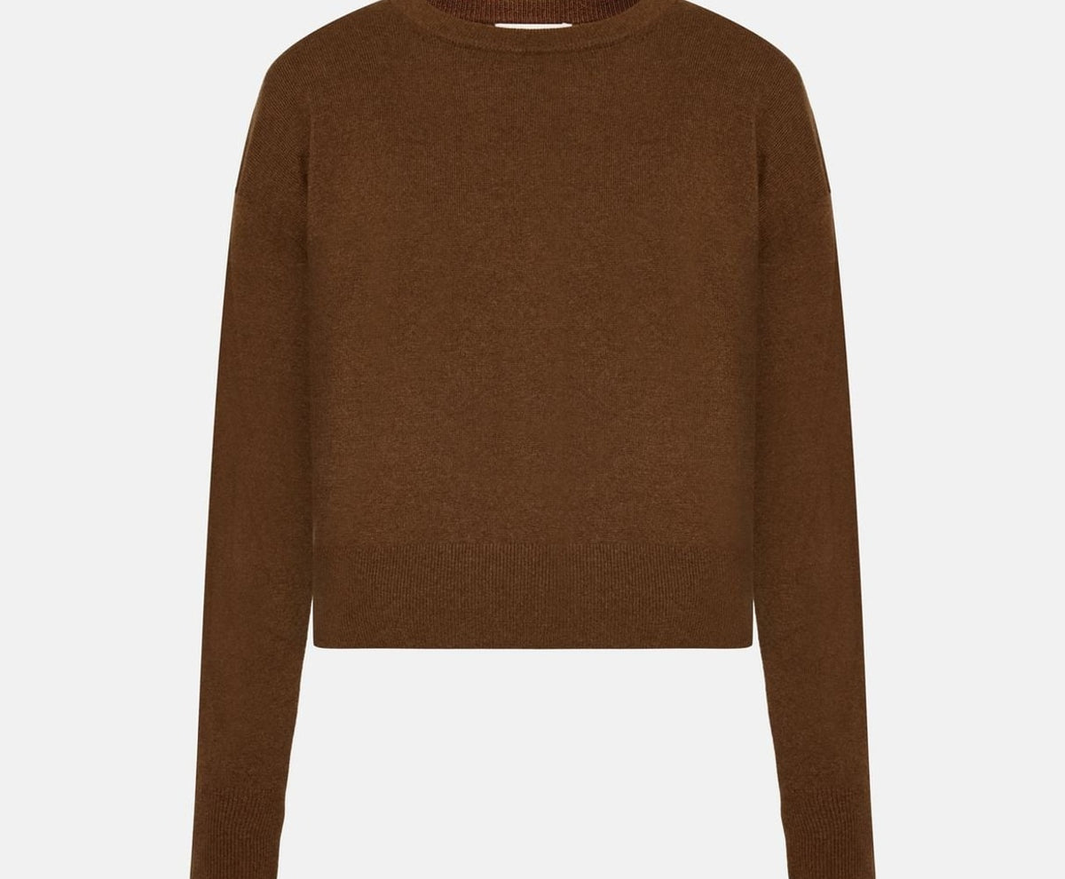 Calvin Klein Cashmere pullover Espresso Style Brown – îmbrăcăminte, maro