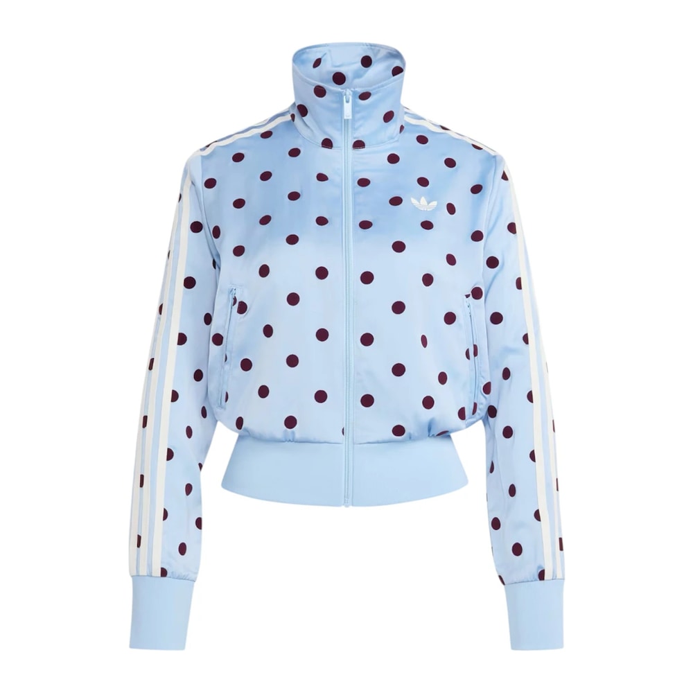 adidas Women's Satin Polka Dots TT Track Jacket Clear Sky – bunda, modrá