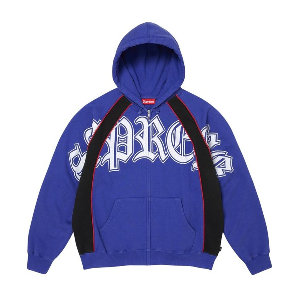 Supreme Paneled Zip Up Hooded Sweatshirt Royal – mikina