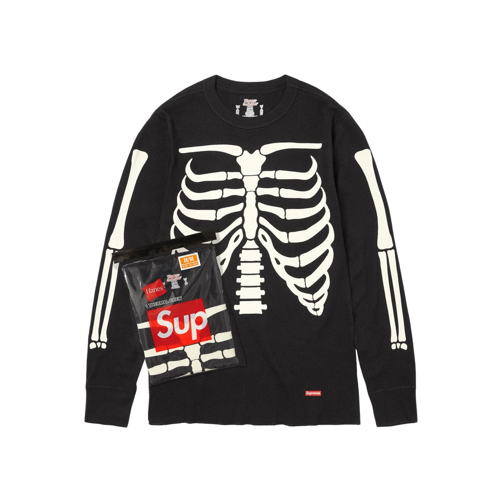 Supreme x Hanes Bones Thermal Crew (1 Pack) Black – îmbrăcăminte