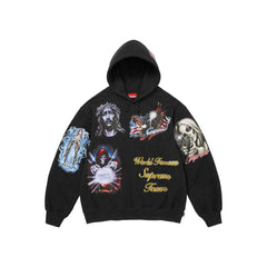 Supreme Stickers Hooded Sweatshirt Black