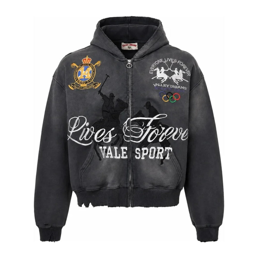 Vale Forever Life Is Forever Zip Up Hoodie Black – huppari