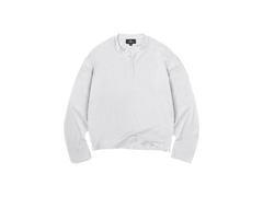 Represent Initial Henley Waffle Long Sleeve T-Shirt Ice Grey Marl