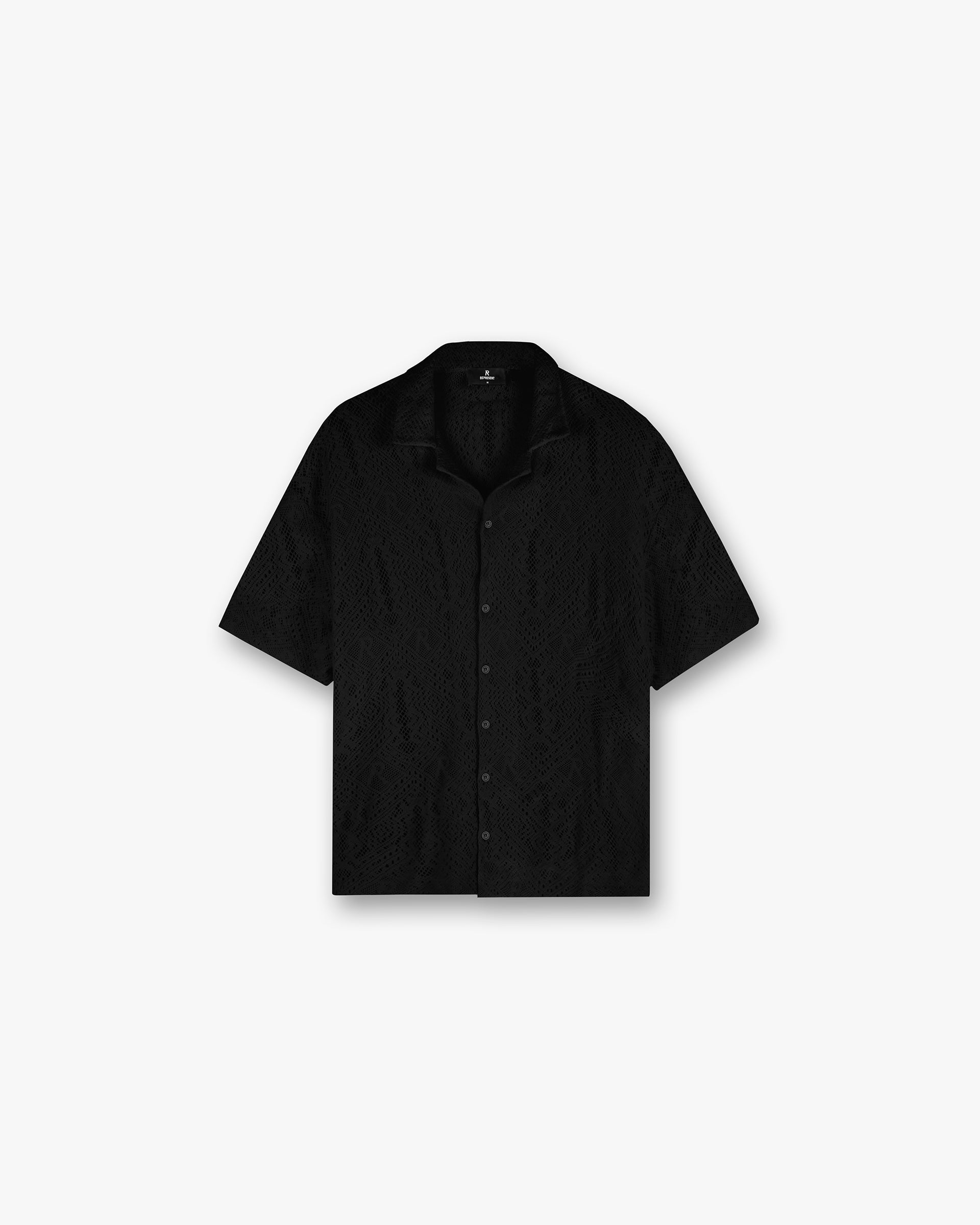 Represent All Over Crochet Shirt Jet Black